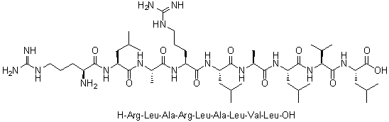 CAS 登录号：914984-07-9, L-精氨酰-L-亮氨酰-L-丙氨酰-L-精氨酰-L-亮氨酰-L-丙氨酰-L-亮氨酰-L-缬氨酰-L-亮氨酸