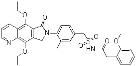 structure of CAS# 915191-42-3, N-[[[4-(5,9-Diethoxy-6,8-dihydro-6-oxo-7H-pyrrolo[3,4-g]quinolin-7-yl)-3-methylphenyl]methyl]sulfonyl]-2-methoxybenzeneacetamide