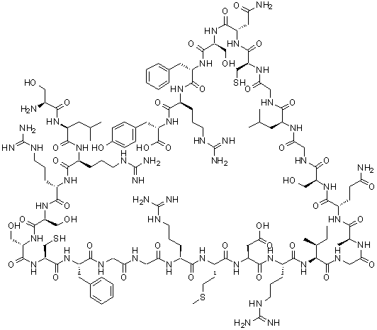 structure of CAS# 91917-63-4, Atrial natriuretic peptide-28 (human reduced)