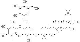 CAS # 91990-63-5, Saikosaponin H, (3beta,16beta)-16,28-Dihydroxyoleana-11,13(18)-dien-3-yl O-6-deoxy-alpha-L-mannopyranosyl-(1→4)-O-[beta-D-glucopyranosyl-(1→6)]-beta-D-glucopyranoside
