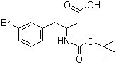 structure of CAS# 919988-44-6, N-叔丁氧羰基-3-氨基-4-(3-溴苯基)丁酸