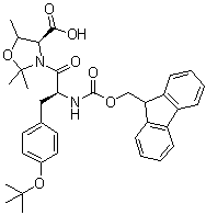 structure of CAS# 920519-31-9, (4S)-3-[(2S)-3-[4-(叔丁氧基)苯基]-2-[[芴甲氧羰基]氨基]-1-氧代丙基]-2,2,5-三甲基-4-恶唑烷羧酸