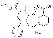 CAS # 92077-78-6, Cilazapril monohydrate, (1S,9S)-9-[[(1S)-1-(Ethoxycarbonyl)-3-phenylpropyl]amino]octahydro-10-oxo-6H-pyridazino[1,2-a][1,2]diazepine-1-carboxylic acid hydrate
