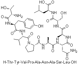 CAS 登录号：921621-38-7, L-苏氨酰-L-酪氨酰-L-缬氨酰-L-脯氨酰-L-丙氨酰-L-天冬氨酰胺酰-L-丙氨酰-L-丝氨酰-L-亮氨酸