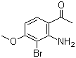structure of CAS# 923289-30-9, 1-(2-Amino-3-bromo-4-methoxyphenyl)ethanone
