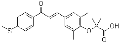structure of CAS# 923978-27-2, 2-[2,6-Dimethyl-4-[(1E)-3-[4-(methylthio)phenyl]-3-oxo-1-propen-1-yl]phenoxy]-2-methylpropanoic acid