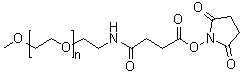 alpha-[2-[[4-[(2,5-Dioxo-1-pyrrolidinyl)oxy]-1,4-dioxobutyl]amino]ethyl]-omega-methoxy-poly(oxy-1,2-ethanediyl) molecular structure (CAS 92451-00-8)