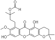 CAS 登录号：925705-36-8, 3-Isomangostin hydrate formate, 7-[3-(甲酰氧基)-3-甲基丁基]-3,4-二氢-5,9-二羟基-8-甲氧基-2,2-二甲基-2H,6H-吡喃并[3,2-b]氧杂蒽-6-酮