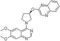 structure of CAS# 927691-21-2, 6,7-二甲氧基-4-[(3R)-3-(2-喹喔啉基氧基)-1-吡咯烷基]喹唑啉