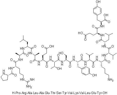 CAS # 928006-15-9, L-Prolyl-L-arginyl-L-alanyl-L-leucyl-L-alanyl-L-alpha-glutamyl-L-threonyl-L-seryl-L-tyrosyl-L-valyl-L-lysyl-L-valyl-L-leucyl-L-alpha-glutamyl-L-tyrosine