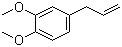 CAS # 93-15-2, Methyl eugenol, 1,2-Dimethoxy-4-(2-propenyl)benzene, 4-Allyl-1,2-dimethoxybenzene, 4-Allylveratrole