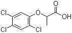 CAS # 93-72-1, 2-(2,4,5-Trichlorophenoxy)propionic acid, alpha-(2,4,5-Trichlorophenoxy)propionic acid