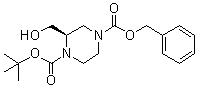 structure of CAS# 930782-89-1, 1-叔丁氧羰基-(2R)-2-(羟甲基)哌嗪-4-羧酸苄酯
