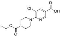structure of CAS# 931395-73-2, 5-氯-6-[4-(乙氧羰基)哌啶基]烟酸