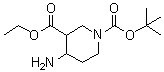 structure of CAS# 932035-01-3, 1-(叔丁氧羰基)-4-氨基哌啶-3-羧酸乙酯