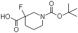 structure of CAS# 934342-39-9, 3-氟-1,3-哌啶二羧酸 1-叔丁酯
