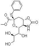structure of CAS# 934591-79-4, (3aR,4R,6R,7aS)-Hexahydro-2-oxo-6-(phenylthio)-4-[(1R,2R)-1,2,3-trihydroxypropyl]-4H-pyrano[3,4-d]oxazole-6-carboxylic acid methyl ester