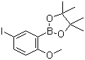 CAS # 935446-54-1, 5-Iodo-2-methoxyphenylboronic acid pinacol ester, 2-(5-Iodo-2-methoxyphenyl)-4,4,5,5-tetramethyl-1,3,2-dioxaborolane