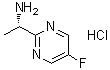 structure of CAS# 935667-21-3, (alphaS)-5-Fluoro-alpha-methyl-2-pyrimidinemethanamine hydrochloride (1:1)
