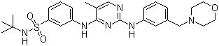 structure of CAS# 936091-56-4, N-(1,1-二甲基乙基)-3-[[5-甲基-2-[[3-(4-吗啉基甲基)苯基]氨基]-4-嘧啶基]氨基]苯磺酰胺