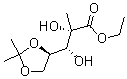 CAS 登录号：93635-76-8, (2S,3R)-3-((4R)-2,2-二甲基二氧杂戊环-4-基)-2-甲基-2,3-二羟基丙酸乙酯