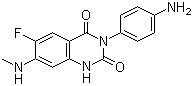 structure of CAS# 936501-00-7, 3-(4-氨基苯基)-6-氟-7-(甲基氨基)喹唑啉-2,4(1H,3H)-二酮
