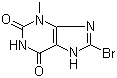 structure of CAS# 93703-24-3, 8-Bromo-3-methyl-3,7-dihydropurine-2,6-dione