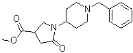 structure of CAS# 937601-54-2, 5-Oxo-1-[1-(phenylmethyl)-4-piperidinyl]-3-pyrrolidinecarboxylic acid methyl ester