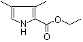 CAS # 938-75-0, Ethyl 3,4-dimethylpyrrole-2-carboxylate, 2-Carboethoxy-3,4-dimethyl-1H-pyrrole, 2-Ethoxycarbonyl-3,4-dimethyl-1H-pyrrole, 2-Ethoxycarbonyl-3,4-dimethylpyrrole, 5-Ethoxycarbonyl-3,4-dimethylpyrrole, Ethyl 3,4-dimethyl-5-pyrrolecarboxylic acid