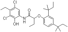 CAS 登录号：93951-12-3, 2-[2,4-双(1,1-二甲基丙基)苯氧基]-N-(3,5-二氯-4-乙基-2-羟基苯基)丁酰胺