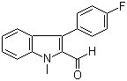 structure of CAS# 93957-42-7, 3-(4-Fluorophenyl)-1-methyl-1H-indole-2-carbaldehyde