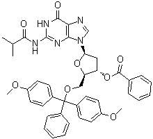 CAS # 93966-65-5, 5'-O-[Bis(4-methoxyphenyl)phenylmethyl]-2'-deoxy-N-(2-methyl-1-oxopropyl)-Guanosine 3'-benzoate