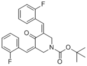 structure of CAS# 939681-36-4, 叔-丁基3,5-双(2-氟苄亚基)-4-氧代哌啶-1-羧酸酯