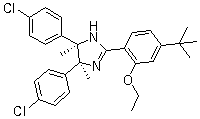 structure of CAS# 939981-35-8, (4R,5S)-rel-4,5-双(4-氯苯基)-2-[4-(叔丁基)-2-乙氧基苯基]-4,5-二氢-4,5-二甲基-1H-咪唑