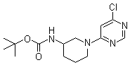 structure of CAS# 939986-09-1, N-[1-(6-氯-4-嘧啶基)-3-哌啶基]氨基甲酸叔丁酯