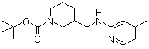 structure of CAS# 939986-31-9, 3-[[(4-Methyl-2-pyridinyl)amino]methyl]-1-piperidinecarboxylic acid tert-butyl ester