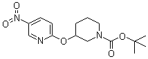structure of CAS# 939986-60-4, 3-[(5-硝基-2-吡啶基)氧基]-1-哌啶甲酸叔丁酯