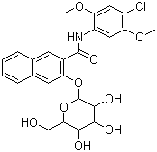 structure of CAS# 94123-05-4, 2-(beta-D-半乳糖苷氧基)萘-3-甲酰 2,5-二甲氧基-4-氯苯胺