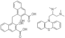 CAS # 94292-02-1, 4,4'-Methylenebis[3-hydroxy-2-naphthalenecarboxylic acid] compd. with N,N,N',N'-tetramethyl-3-(10H-phenothiazin-10-yl)-1,2-propanediamine (1:1)