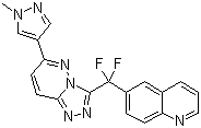 CAS # 943540-75-8, JNJ 38877605, 6-[Difluoro[6-(1-methyl-1H-pyrazol-4-yl)-1,2,4-triazolo[4,3-b]pyridazin-3-yl]methyl]quinoline