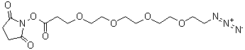 structure of CAS# 944251-24-5, 3-(Azidotetra(ethyleneoxy))propionic acid succinimidyl ester