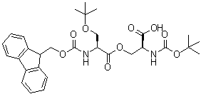 CAS 登录号：944283-11-8, (3S,7S)-7-羧基-3-[(叔丁氧基)甲基]-11,11-二甲基-4,9-二氧代-5,10-二氧杂-2,8-二氮杂十二烷酸 1-芴甲基酯