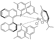 structure of CAS# 944451-25-6, [(S)-(-)-2,2'-双[二(3,5-二甲基苯基)膦]-1,1'-联萘基](对伞花烃)二氯化钌