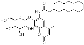 CAS 登录号：94452-17-2, N-[7-(beta-D-吡喃半乳糖基氧基)-4-甲基-2-氧代-2H-1-苯并吡喃-6-基]十六烷酰胺