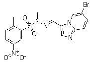 CAS 登录号：945619-31-8, cis-PIK 75, 2-甲基-5-硝基苯磺酸 (2E)-2-[(6-溴咪唑并[1,2-a]吡啶-3-基)亚甲基]-1-甲酰肼