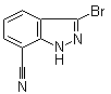 structure of CAS# 945762-00-5, 3-溴-1H-吲唑-7-甲腈