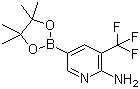 structure of CAS# 947249-01-6, 2-Amino-3-(trifluoromethyl)pyridine-5-boronic acid pinacol ester