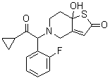 CAS 登录号：947502-66-1, 5-[2-环丙基-1-(2-氟苯基)-2-氧代乙基]-5,6,7,7a-四氢-7a-羟基噻吩并[3,2-c]吡啶-2(4H)-酮