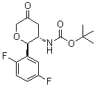 structure of CAS# 951127-25-6, N-[(2R,3S)-2-(2,5-Difluorophenyl)tetrahydro-5-oxo-2H-pyran-3-yl]carbamic acid 1,1-dimethylethyl ester