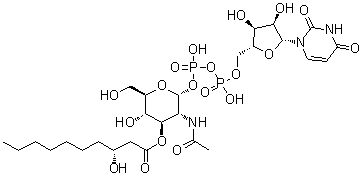 CAS 登录号：953426-26-1, 尿苷 5'-(三氢二磷酸酯) P'-[2-(乙酰氨基)-2-脱氧-3-O-[(3R)-3-羟基-1-氧代癸基]-alpha-D-吡喃葡萄糖基]酯